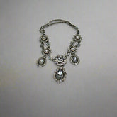 Silver Large Jewel Chunky Necklace – Bold & Elegant Statement Piece